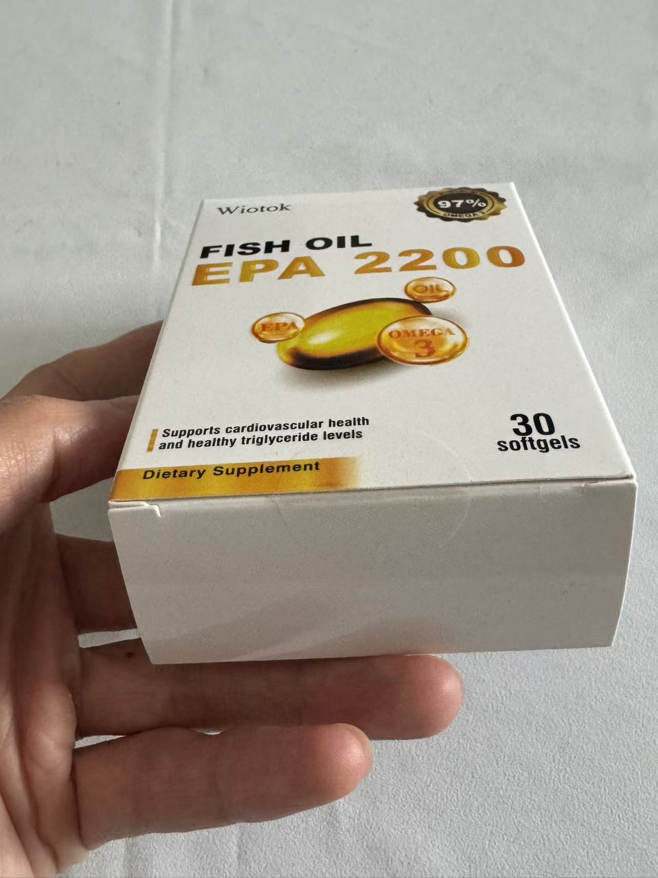 Wiotok EPA 2200 Fish Oil Supplement, 97% High-Purity Omega 3, Supports Cardiovascular Health & Triglyceride Levels, 30 Softgels