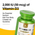 ビタミンD3 2000 IU (50 mcg) 180ソフトジェル | 免疫力、カルシウム吸収、骨の強化をサポート | 健康な骨に不可欠、非遺伝子組み換え、グルテンフリー、毎日の健康のために1日1回摂取