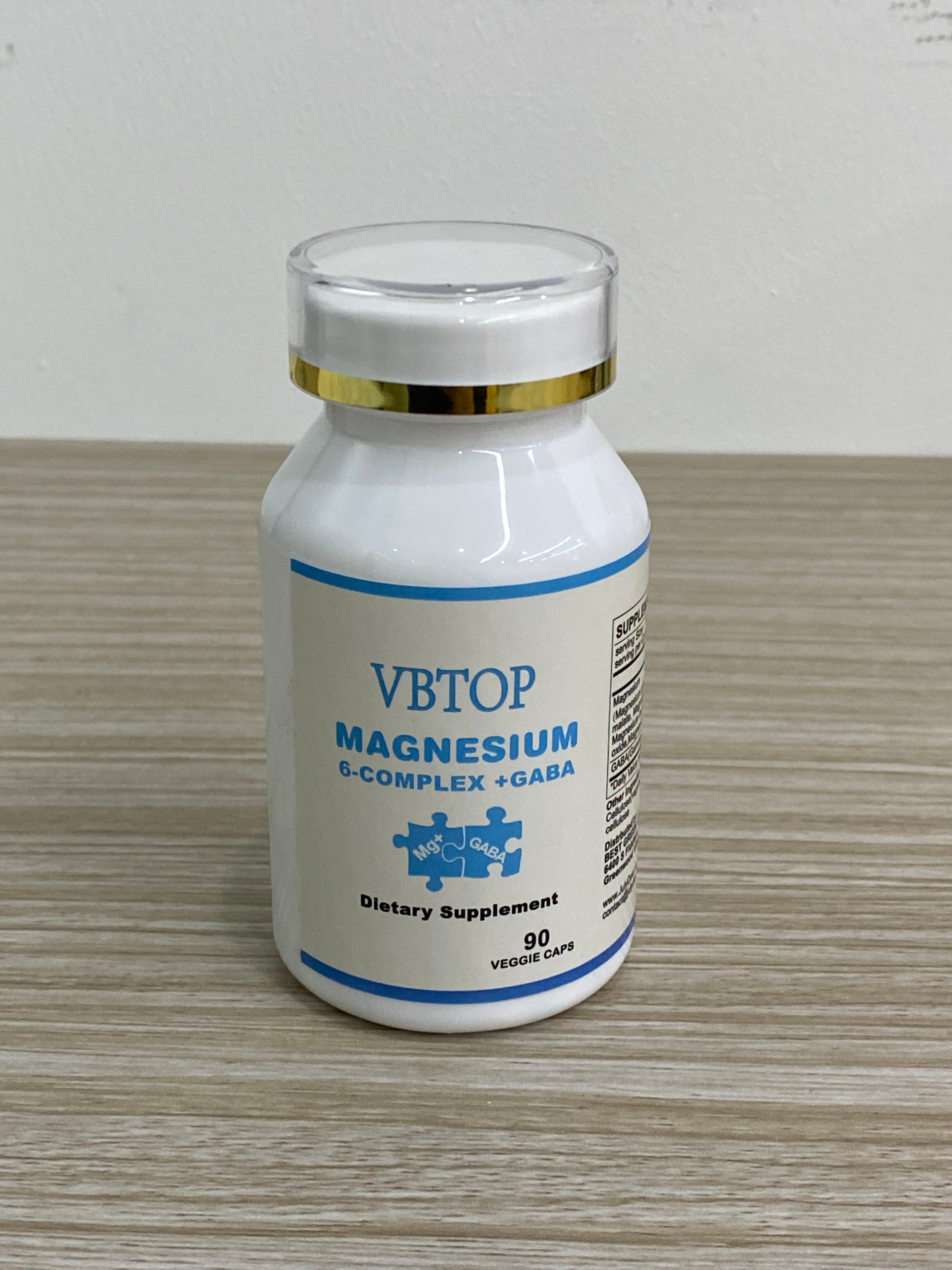 VBTOP Magnesium 6-Complex 350 Mg, Magnesium Mineral Supplements 90 Capsules