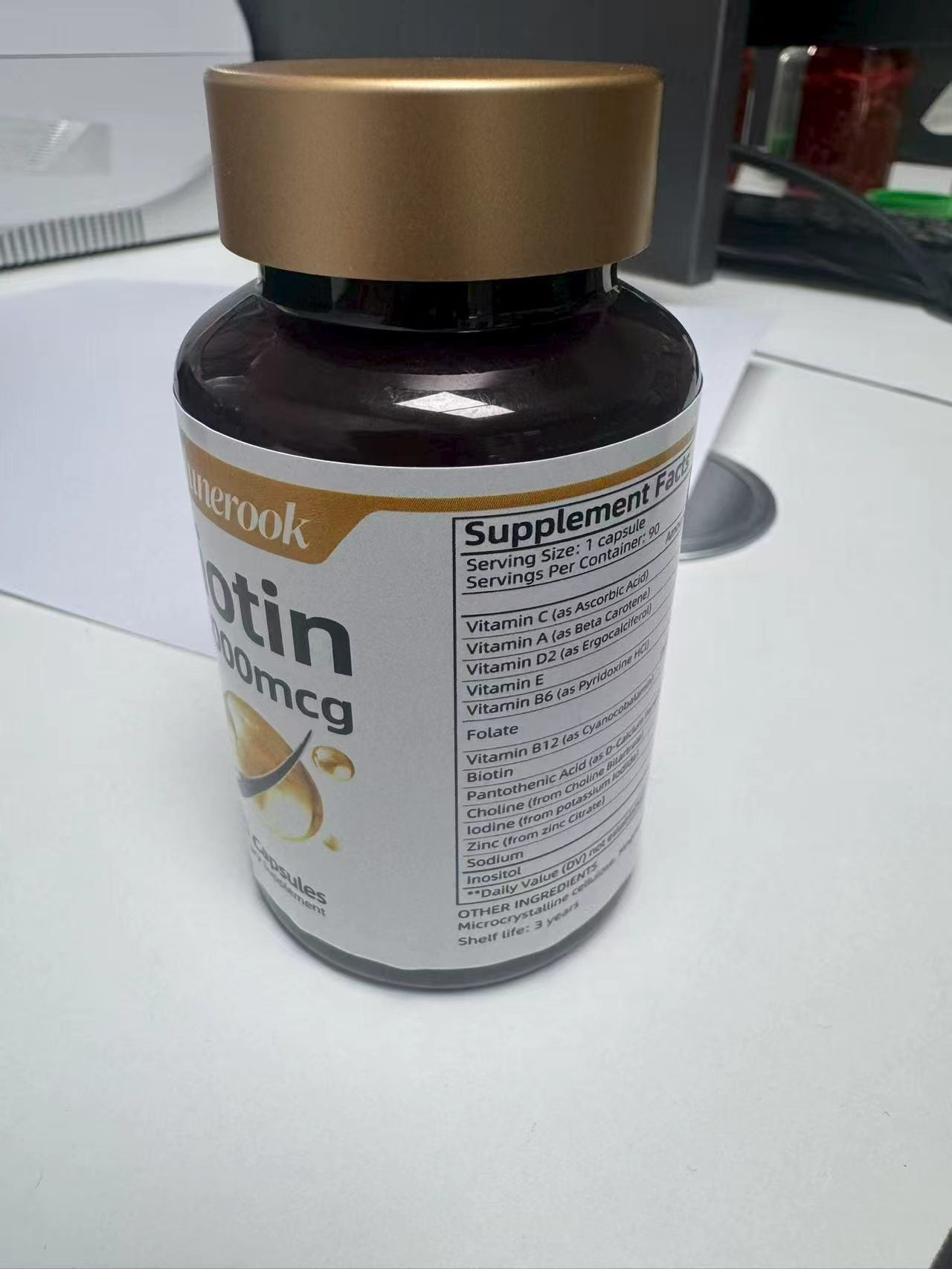 Junerook Biotin 10,000mcg Capsules | Extra Strength Biotin Supplement for Healthy Hair, Skin & Nail Support, 90 Capsules