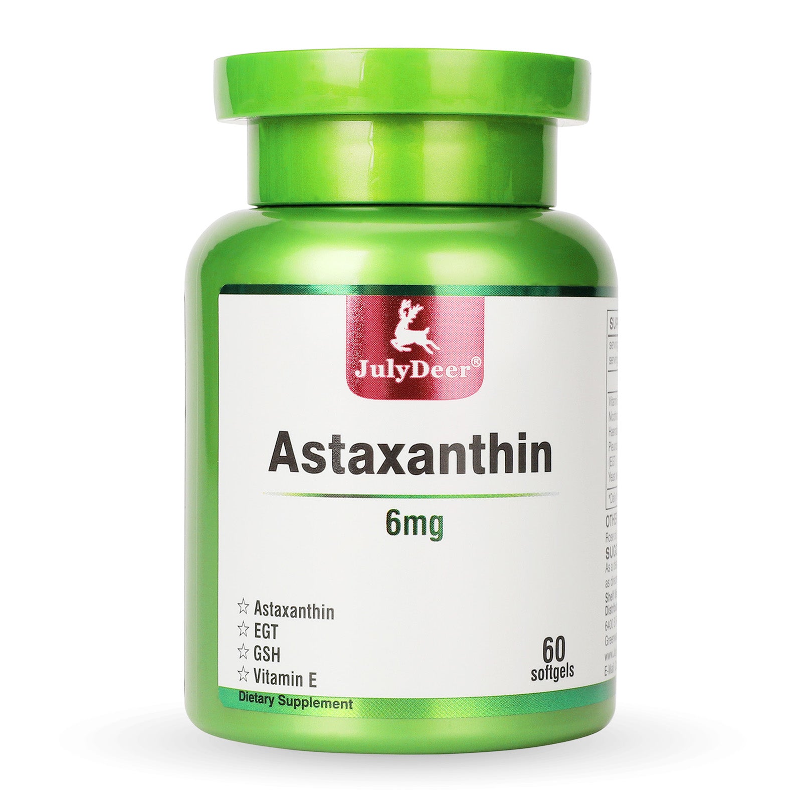 Astaxanthin 6 mg with Nicotinamide Vitamin E Premium Antioxidant Supplement EGT GSH - for Skin, Eye, Joint & Immune System Health Cell Health & Energy丨5 in 1-60 Softgels