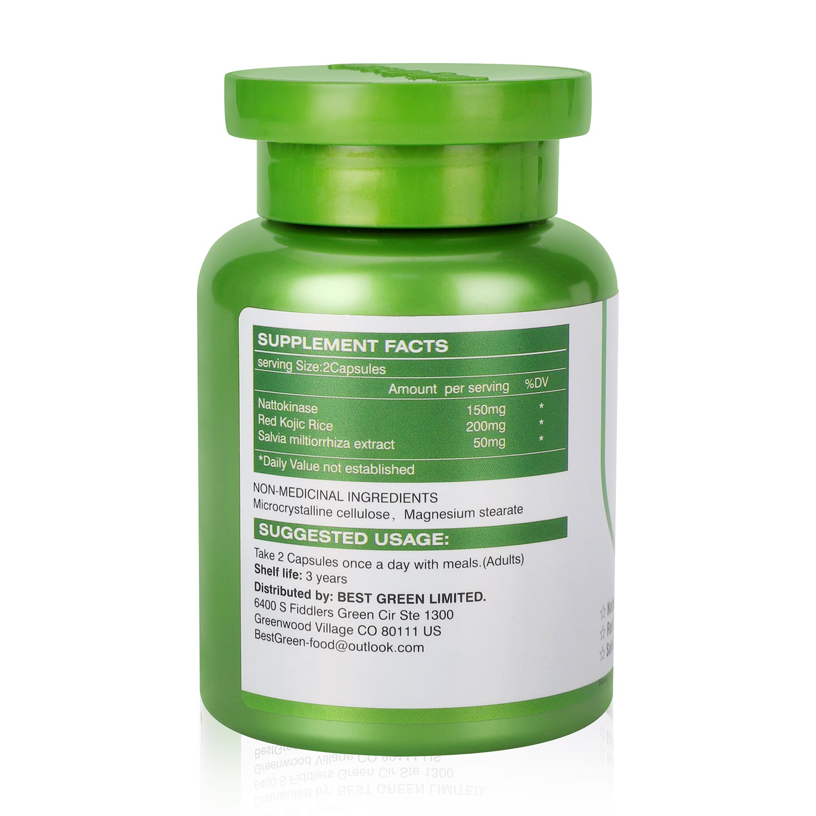 JulyDeer Nattokinase Supplement 180,000 FU Servings - Non-GMO Soy, 60 Capsules Systemic Enzymes for Cardiovascular and Circulatory Support